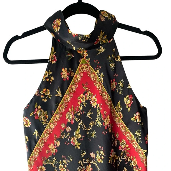 ZARA BASIC SCARF PRINT HALTER TOP LIKE NEW BLOUSE | SIZE: SMALL - Picture 2 of 9